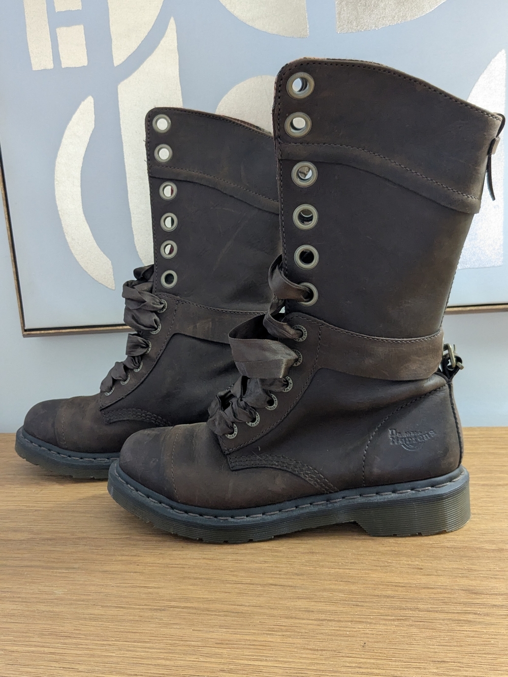 Dr. Martens Brown Leather Combat Boots